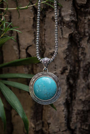 image of beautiful blue pendantの写真素材
