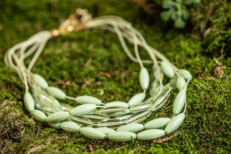 image of beautiful green necklaceの写真素材
