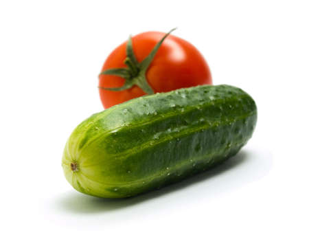 tomato and cucumberの写真素材