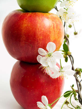 apples and flowersの写真素材