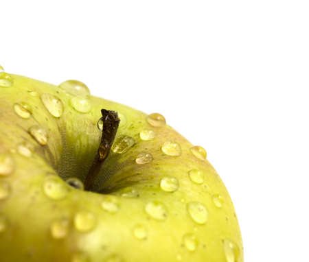 Apple with waterdrops on its surfaceの写真素材