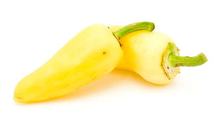 Yellow sweet pepper isolated on the white backgroundの写真素材