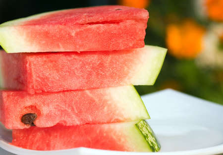 Fresh slices of watermelon.の写真素材