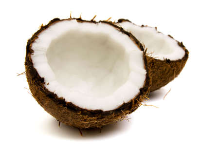 Coconuts isolated on white backgroundの写真素材