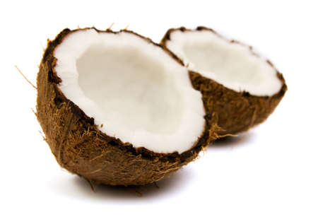 Coconuts isolated on white backgroundの写真素材