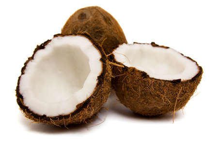 Coconuts isolated on white backgroundの写真素材