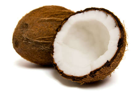 Coconuts isolated on white backgroundの写真素材