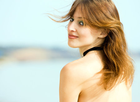 Portrait of a beautiful young ladyの写真素材