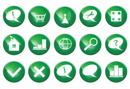 Green buttons collectionのイラスト素材