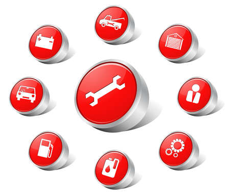  Red auto iconsのイラスト素材