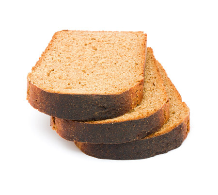 Bread slice isolated on white 