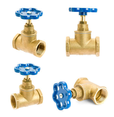 Water valve isolated on white background の写真素材
