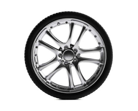 Car wheels on white background. の写真素材