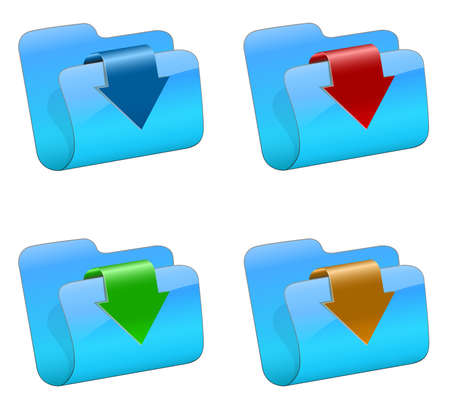 Vector folders with color arrowのイラスト素材