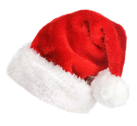  Santa red hat isolated in white background の写真素材