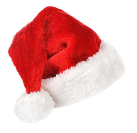  Santa red hat isolated in white background の写真素材