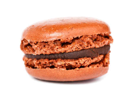 Color macarons isolated on white backgroundの写真素材