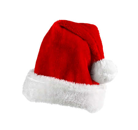 Santa Claus red hat on the white backgroundの写真素材