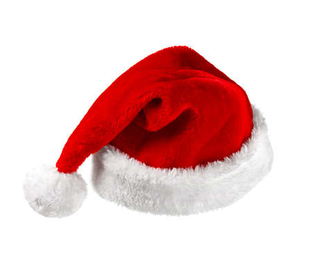 Santa Claus red hat on the white backgroundの写真素材