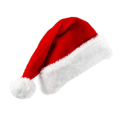 Santa Claus red hat on the white backgroundの写真素材