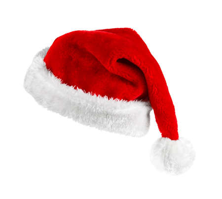 Santa Claus red hat on the white backgroundの写真素材