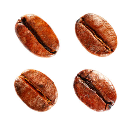 Coffee beans isolated on white background. Set.の写真素材