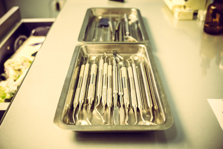 Dental istruments in the dental clinicの写真素材