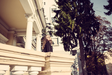 Girl in the park. autumn timeの写真素材