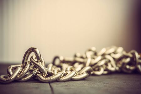 Closeup shot of chain lineの写真素材
