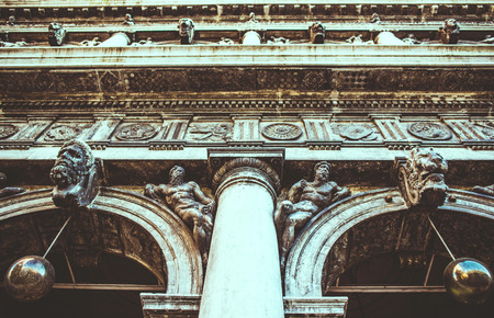 Part of ancient wall, vintage colour, venice, italyの写真素材