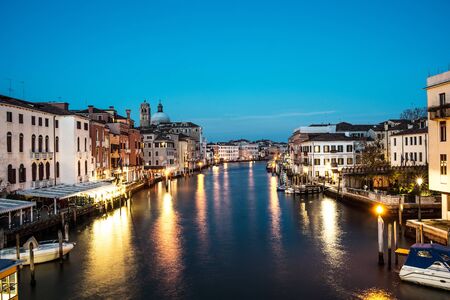 Grand Canal in sunset time, Venice, Italyの写真素材
