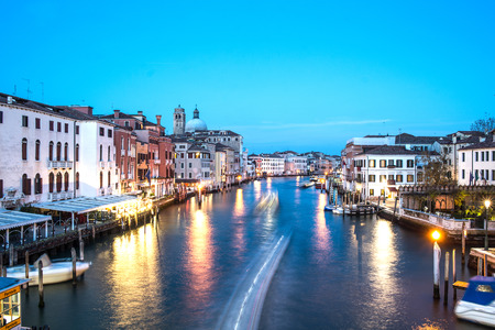 Grand Canal in sunset time, Venice, Italyの写真素材