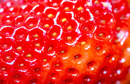 Closeup of strawberry structure, macro shotの写真素材