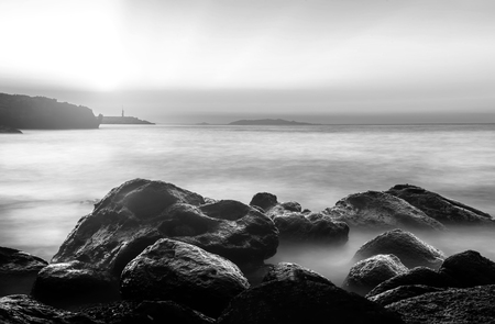 Landscape photo of sunset time at the seaの写真素材