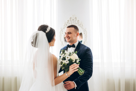 Pretty wedding couple の写真素材