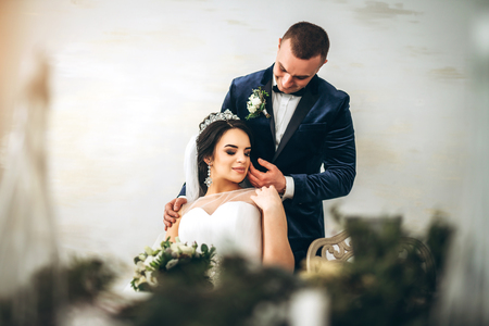 Pretty wedding couple の写真素材