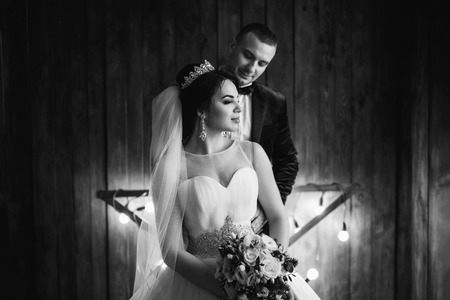 Pretty wedding couple の写真素材