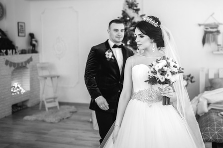 Pretty wedding couple の写真素材