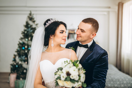 Pretty wedding couple の写真素材