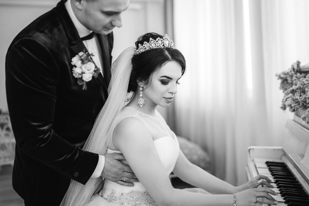 Pretty wedding couple の写真素材