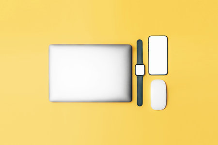 Flat lay photo of home / office working place