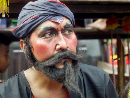 Portrait of Warok.  Warok is plays as the Singo Barong, the mythical creature from East Java,...