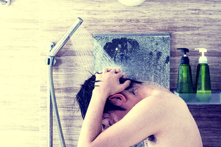 Men taking a shower