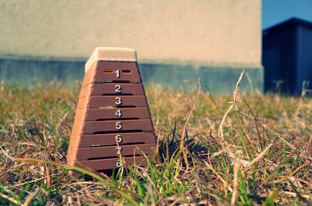 Vaulting horse and challenges, goalsの写真素材