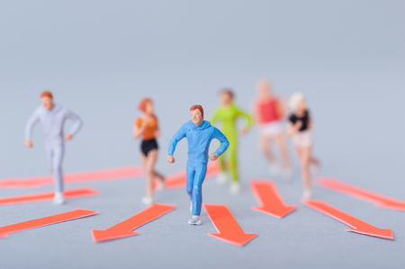 running people, miniatureの写真素材