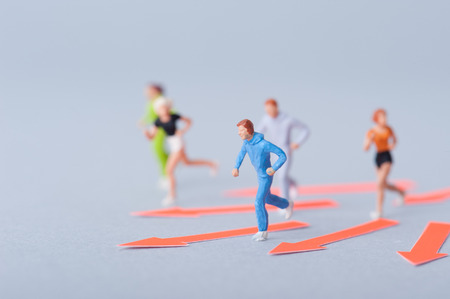running people, miniatureの写真素材