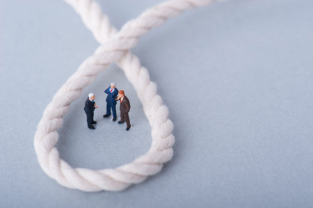Tangled rope, businessman