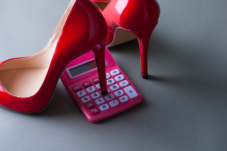 Red high heelsの写真素材