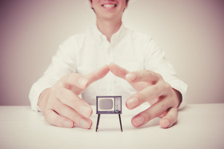 tv and manの写真素材