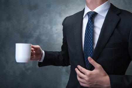 Coffee time businessmanの写真素材